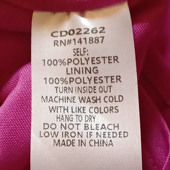 NEW! TCEC Magenta Pleated Ruffle V-Neck Dress Size Large - Picture 7 of 7